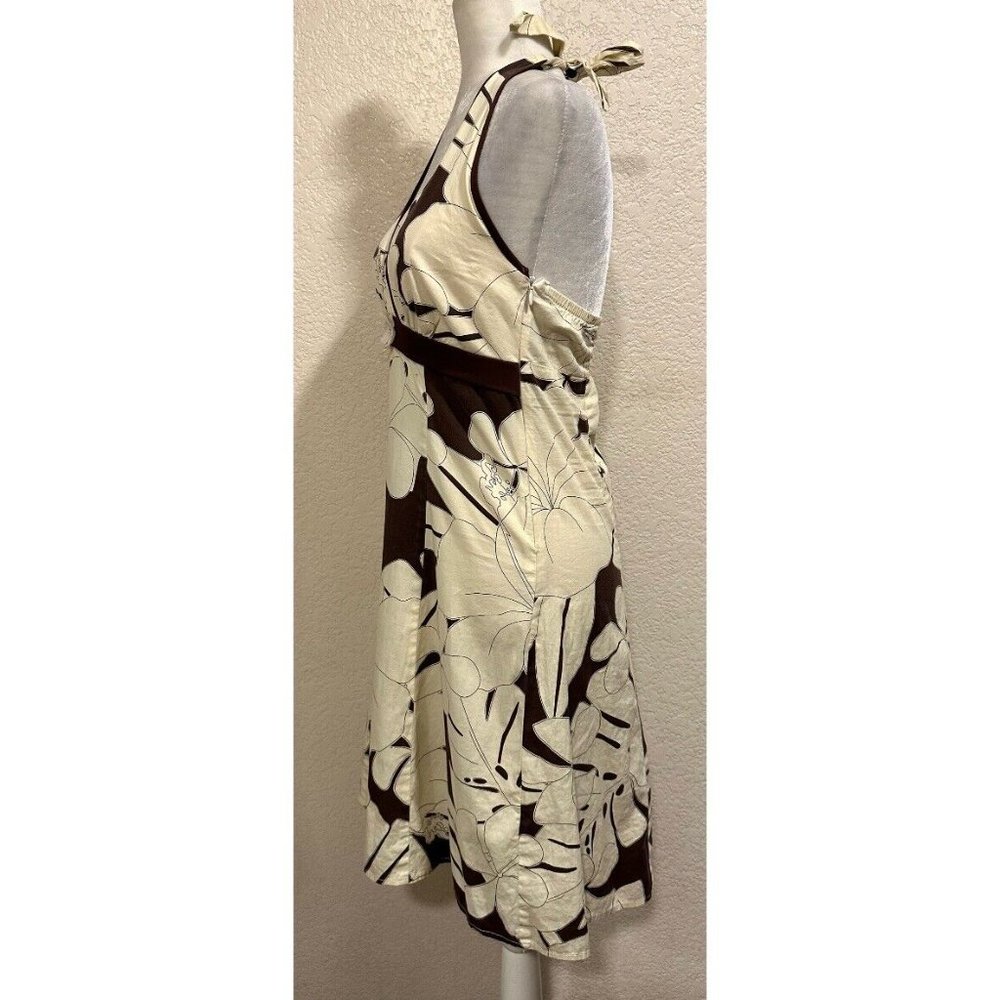 Ruby Rox Vintage 90s Y2K Cream/brown Halter Summer Dress - Picture 3 of 7